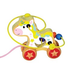 Wooden Pull-Along Bead Maze -