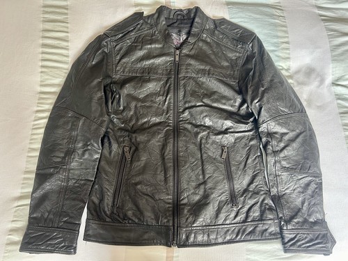 Mens black firetrap biker - black,