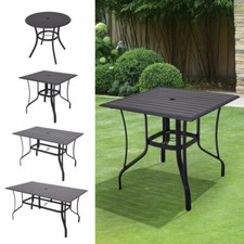Metal Slat Garden Table Patio