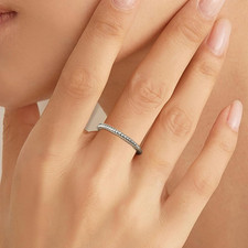 Palladium White K Plated Copper Twisted Ring for Women Unique Infinity Wedding B