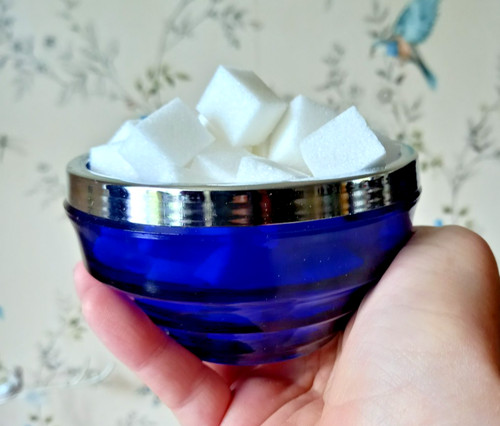 Vintage sugar bowl cobalt - vintage,