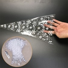 50/100Pcs Christmas Cello Party Loot Bags Sweet Bag Cone Snowflake Frozen Winter