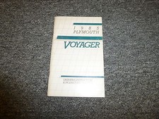 1985 Plymouth Voyager Minivan Owner Owner's Manual User Guide LE SE 2.2L 2.6L