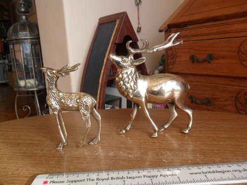 Vintage brass stag deer - vintage,