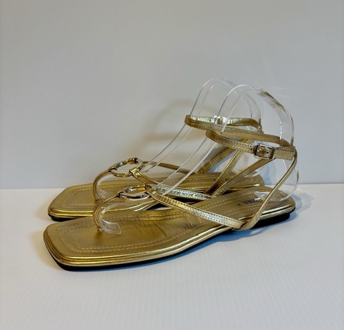 Zara gold leather flat strappy - zara,