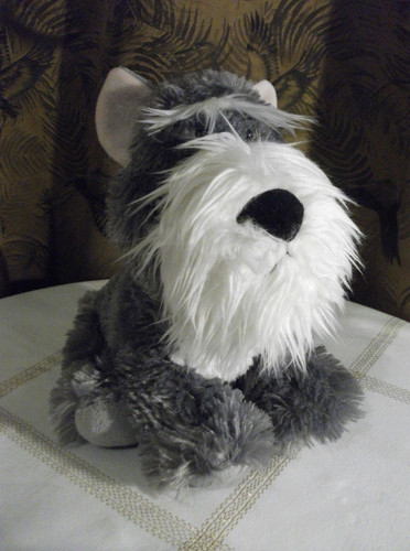 Schnauzer dog plush toy grey - dog,