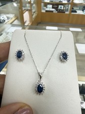 9ct White Gold Sapphire &