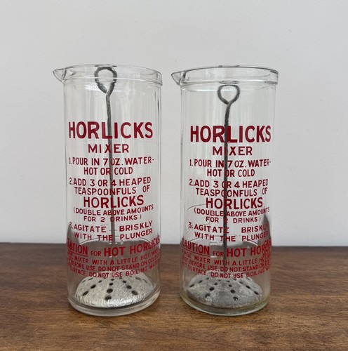 Rare set glass horlicks - rare,
