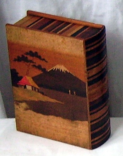 Antique wooden faux book - faux,