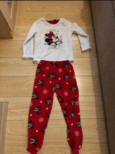 Disney Minnie Mouse Fluffy Girls Pj’s Pyjamas Size 5-6