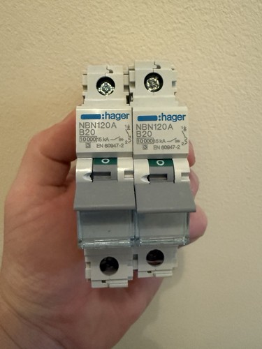 Hager 20a single pole 10ka - single, b