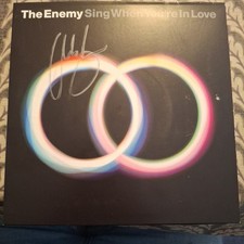 THE ENEMY "SING WHEN YOU'RE IN LOVE" LILAV 45 RPM VINYL SINGLE SIGNED 2009 MINT
