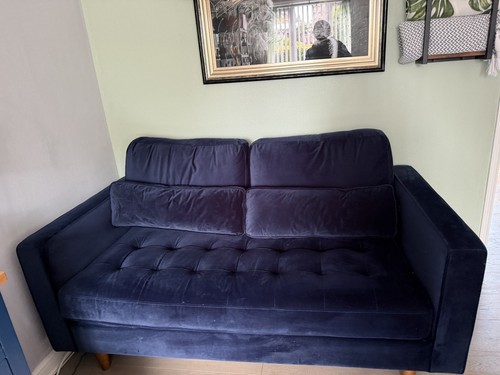Blue solid pattern - solid, sofa/couch