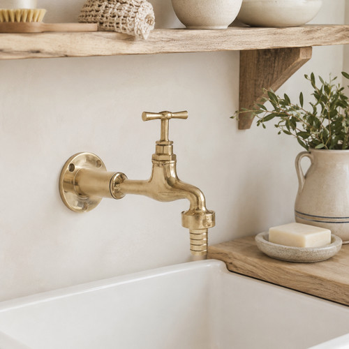 Vintage style brass wall tap - vintage,