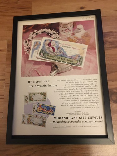 Midland bank gift cheques 1956 - gift, cheques-1956