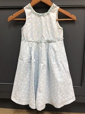 Darcy Brown Dress 5 years Blue White Polka Dot Knee Length Sleeveless