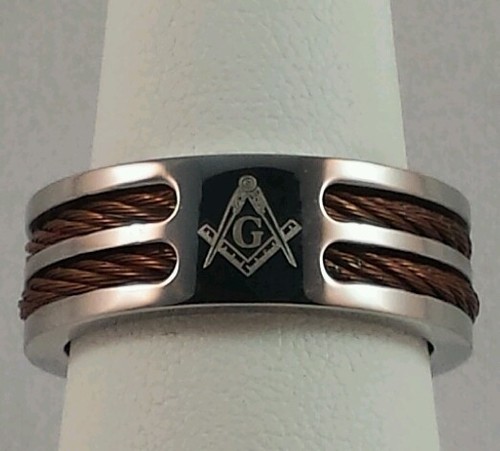 Freemason stainless steel ring - stainless,