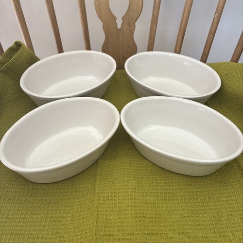 Vintage white oval pie dishes - pie,