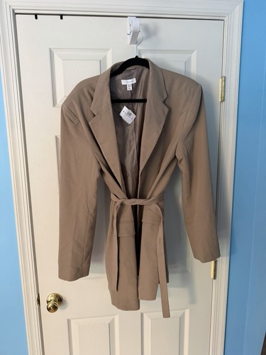 Topshop beige belted - belted, long