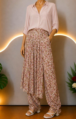 Women pink beige floral - pink/beige,