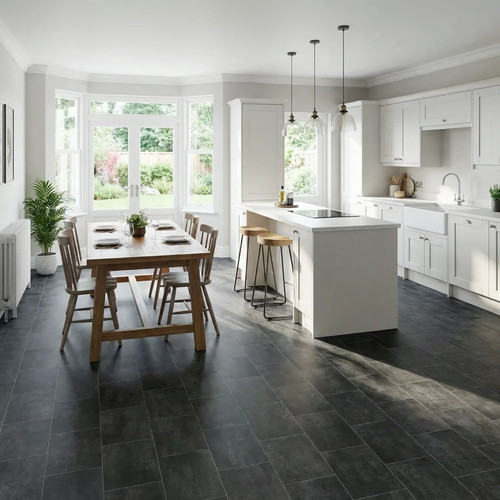 Stone effect black vinyl - effect,