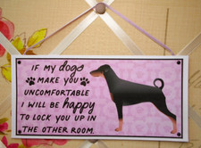 Doberman Dog Sign Hanging