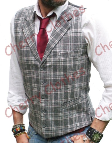 Mens wool blend - tweed, grey