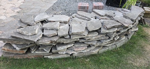 Grey stone flagstone paving - grey,