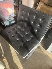 Pavilion Chair Chrome Black Pu Leather Modern