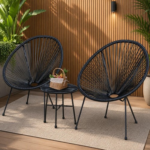 Bistro set egg chair - set, outdoor