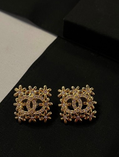 Chanel gold logo earrings - chanel, cc