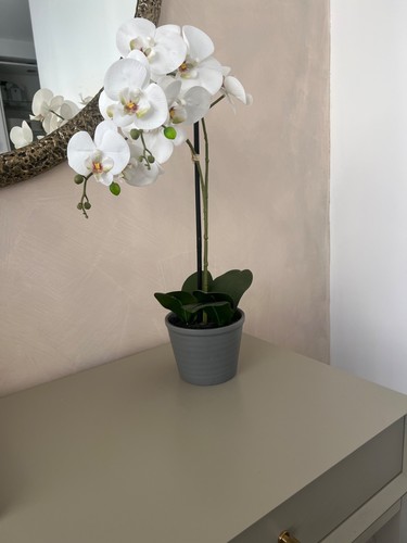 White artificial orchid - white,
