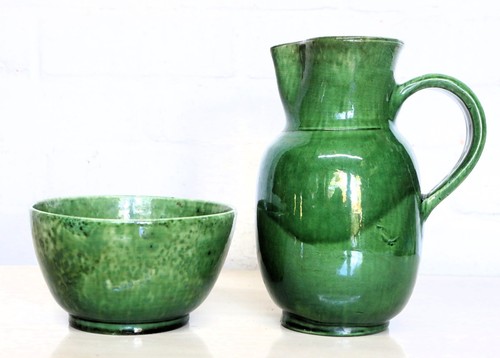 Antique jug bowl ceramic - jug,