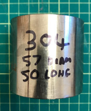 304 Stainless Steel Billet Bar Off-cut 57mm diameter 50mm long