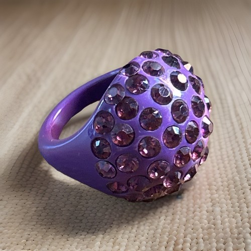 Vintage purple lucite ring - vintage,