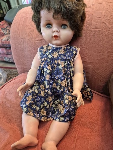 Vintage 1950 baby doll - doll, blue