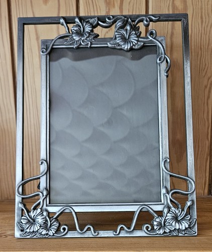 Ornate pewter hibiscus flowers - ornate,