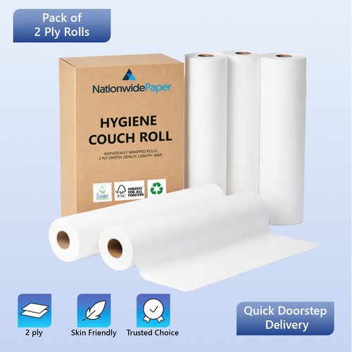 40m couch roll white - 20'', 2ply