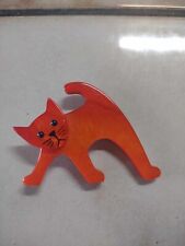 Marie Christine Pavone Signed Brooch/Pin Red Ombre French