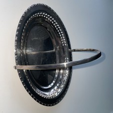 Antique EPNS silver plated basket 10 1/2" fruit serving dish plate bowl handle