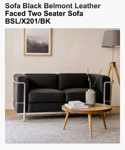 Black leather sofas - black,