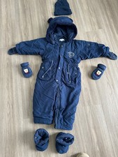 Babybaby NAVY SNOWSUIT AGE 80cm with hood hat gloves boots