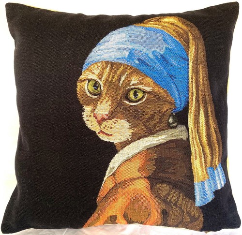 Cat with the pearl - cat, earring