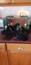 VTG Black Flocked Horse Family