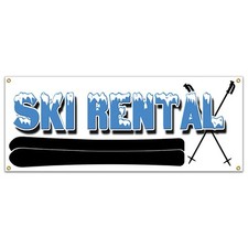 SKI RENTAL BANNER SIGN snow