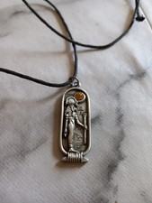Sekhmet  Egyptian Goddess Pewter Pendant Bootstrap Necklace 27 Nov to 26 Dec (B7