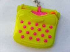 VINTAGE Retro Keyring Plastic keychain Yellow Pink Olde Typewriter Typing 