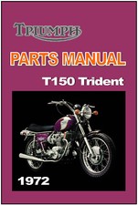 TRIUMPH Parts Manual T150 T150V Trident 1972 Replacement Spares Catalog List
