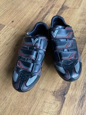 Vittoria Italian Vented Cycling Shoes Black Red Ladies Sz 7 EU 42 Made in Italy