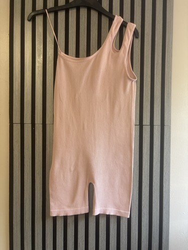 Zara pink ribbed one shoulder - zara,